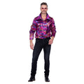 Party Paarse Disco Overhemd Man