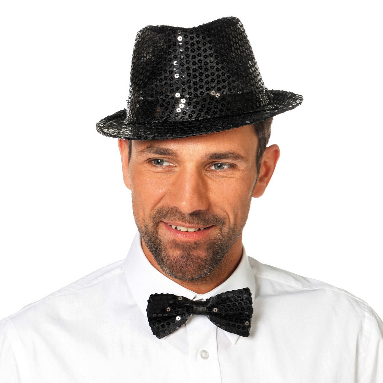 Op deze afbeelding zie je een Accessoires, van het merk Wilbers. Dress To Impress Pailletten Vlinderstrik Zwart