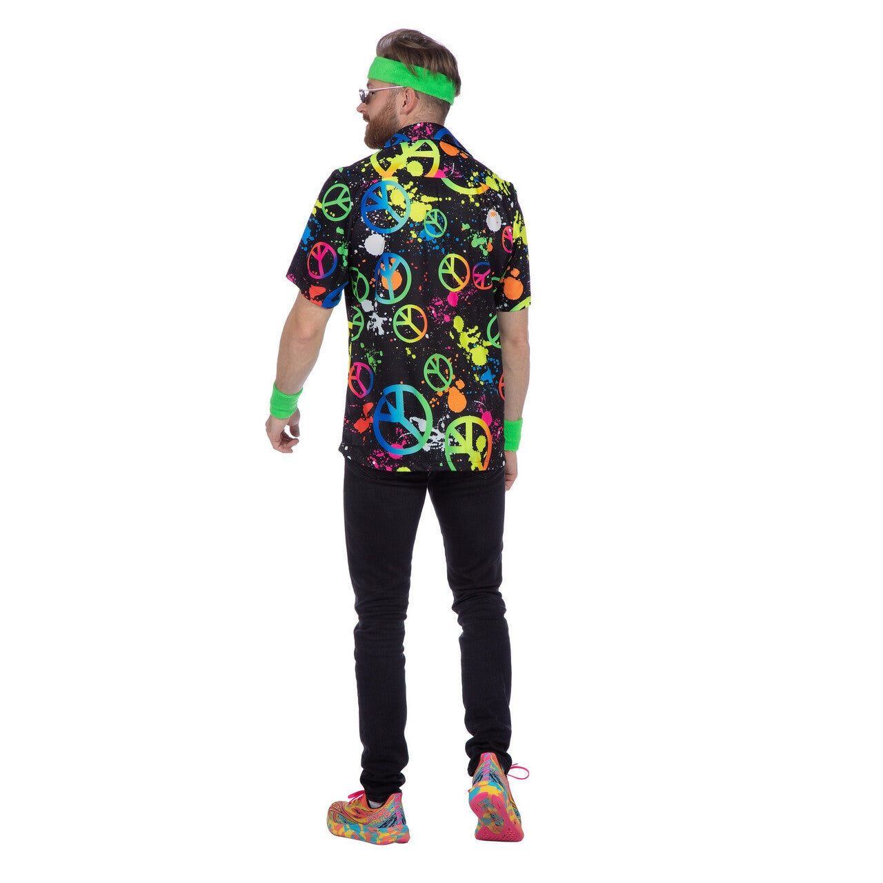 Op deze afbeelding zie je een Kostuums, van het merk Wilbers. Party Shirt Hippie Neon Vrouw