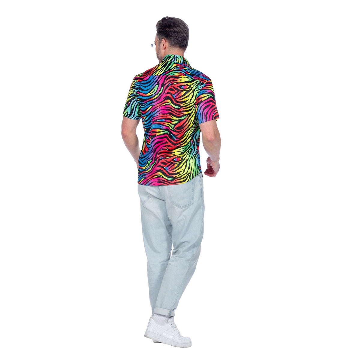 Op deze afbeelding zie je een Kostuums, van het merk Wilbers. Party Shirt Zebra Neon Man