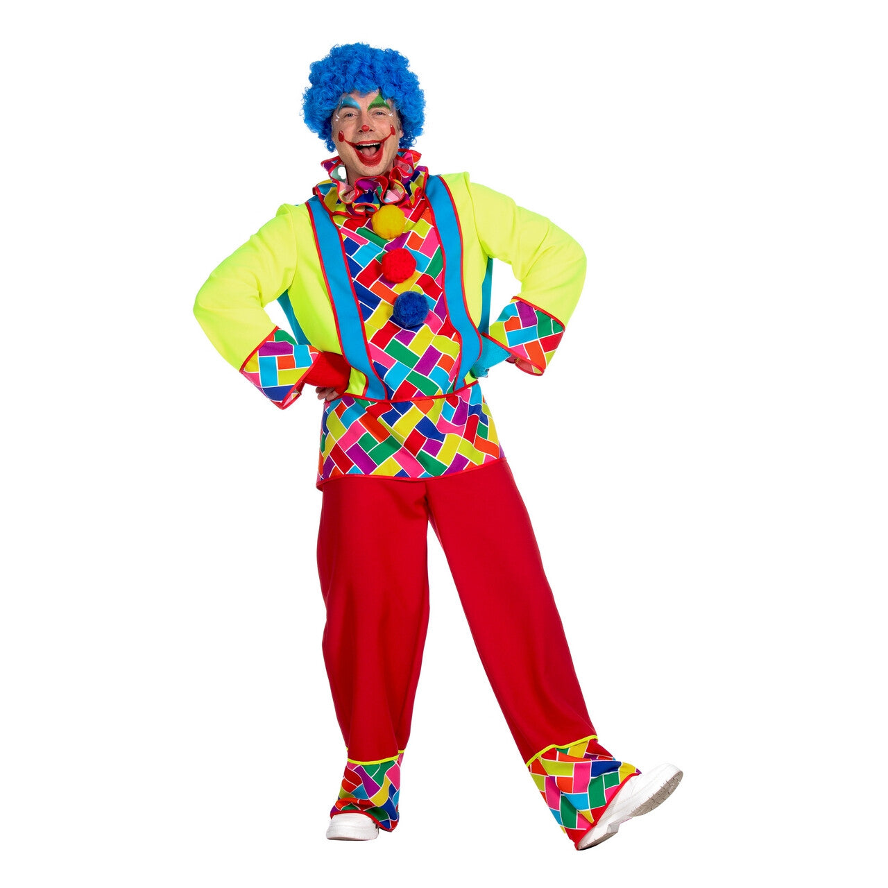 Op deze afbeelding zie je een Kostuums, van het merk Wilbers. De Lachende Clown Lachman Kostuum