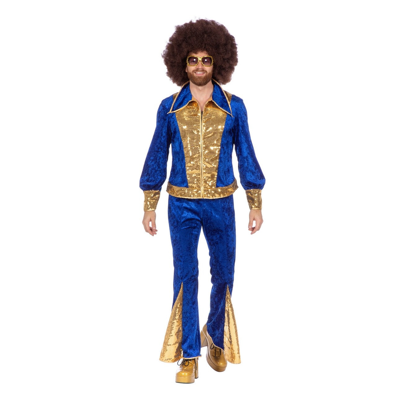 Op deze afbeelding zie je een Kostuums, van het merk Wilbers. Boogie Bob Glitter Disco Man Kostuum