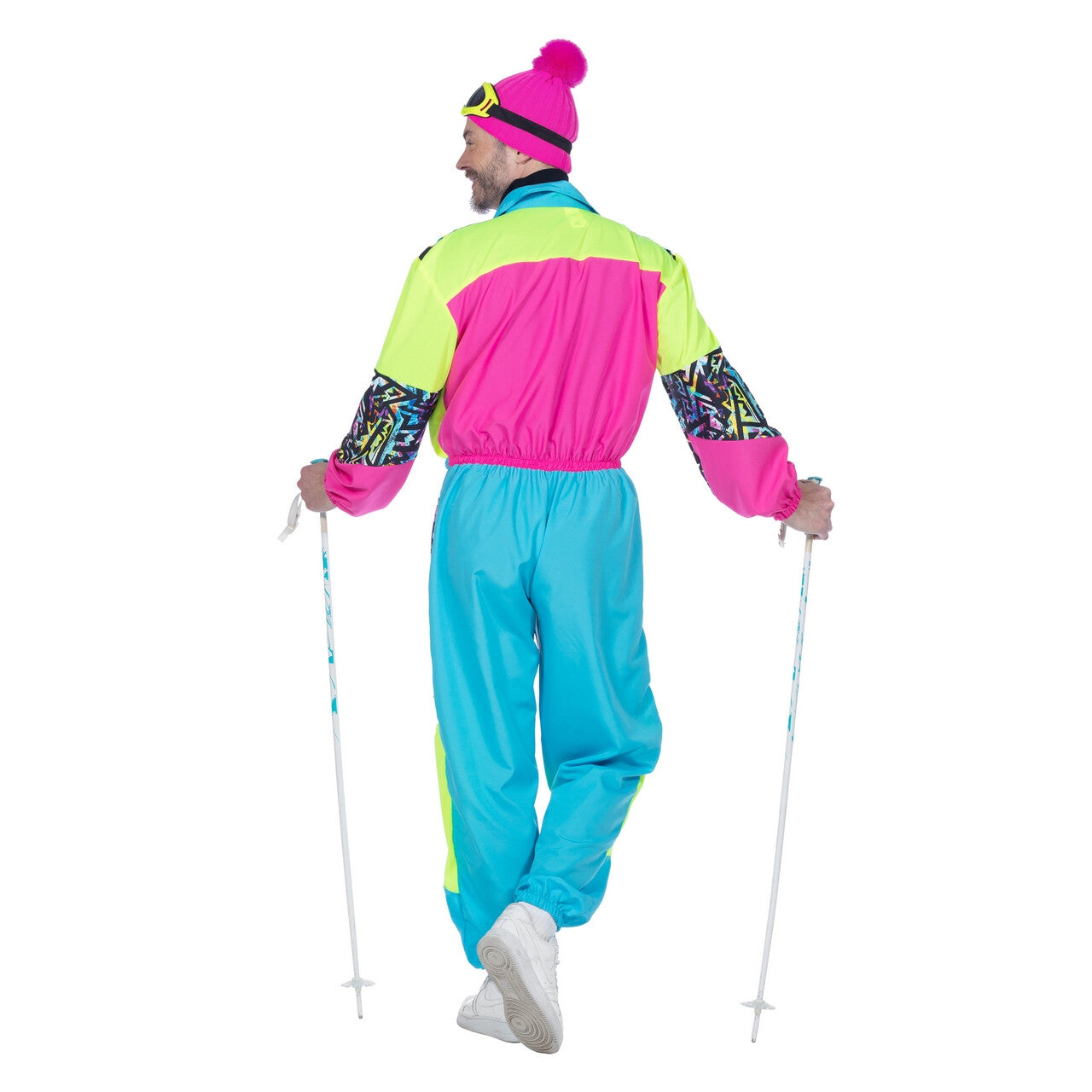 Op deze afbeelding zie je een Kostuums, van het merk Wilbers. Super 80s Retro Skipak Koele Dude Man Kostuum