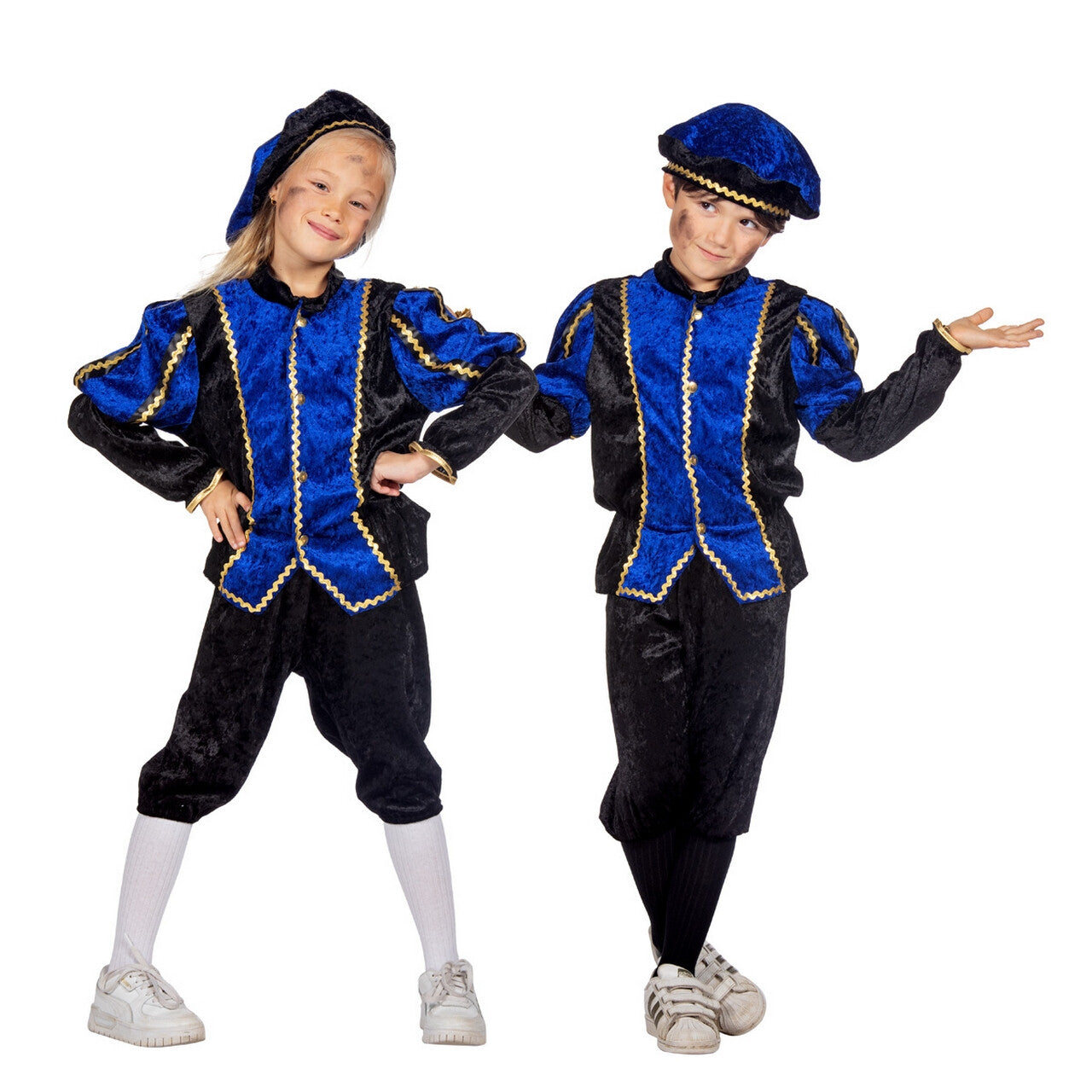 Op deze afbeelding zie je een Kostuums, van het merk Wilbers. Vrolijk Pietje Blauw Pietenpak Kind Kind Kostuum
