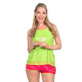 Grünes Pailletten-Party-Top Damen