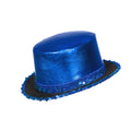 Haut De Forme Bleu Royal Avec Bande À Sequins