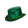 Chapeau Haut-De-Forme Vert Chance Avec Bande De Paillettes