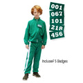 Squid Game Deelnemer Trainingspak Groen Inclusief 5 Badges Kind