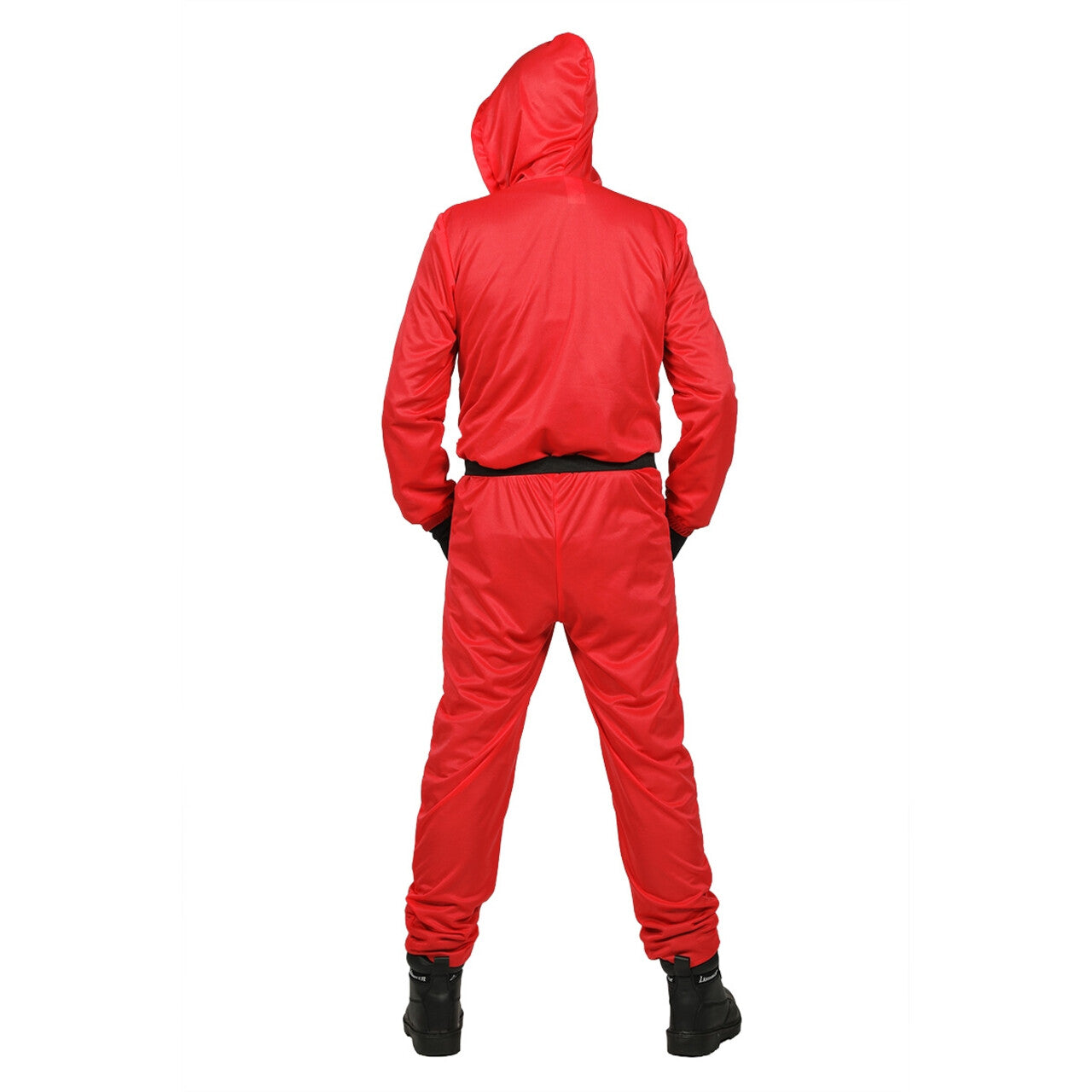 Op deze afbeelding zie je een Kostuums, van het merk Wilbers. Squid Game Werker Cirkel Rood Bloedveger Met Stoffen Masker Kostuum