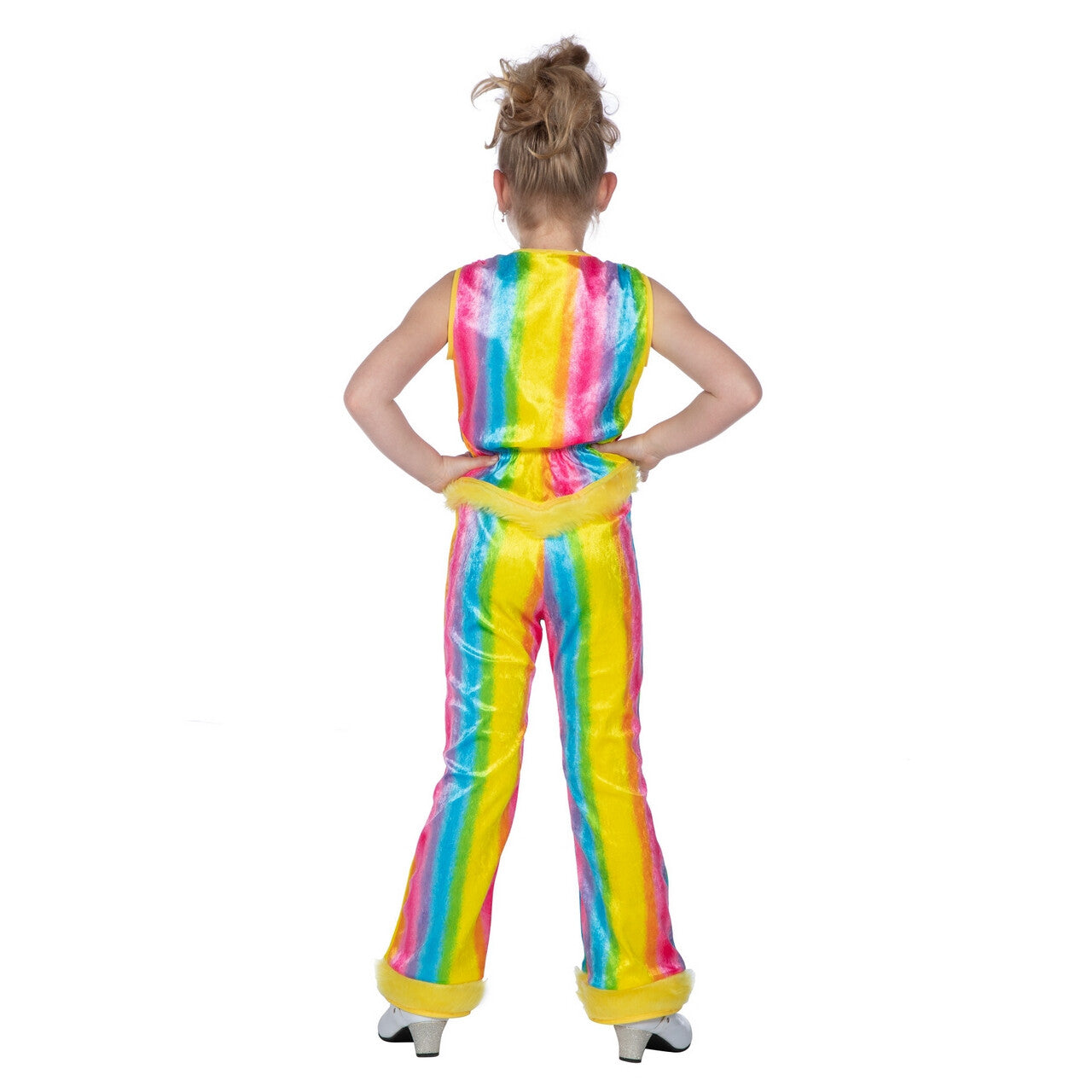 Op deze afbeelding zie je een Kostuums, van het merk Wilbers. Stralen Als Een Regenboog Hippie Meisje Kostuum