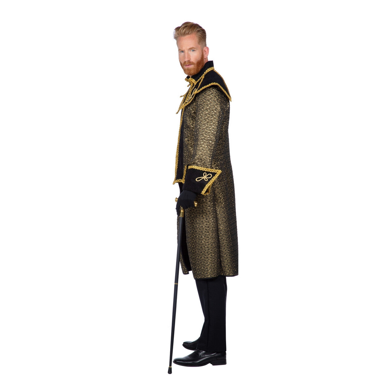 Op deze afbeelding zie je een Kostuums, van het merk Wilbers. Statige Gouden Steampunk Jas Man