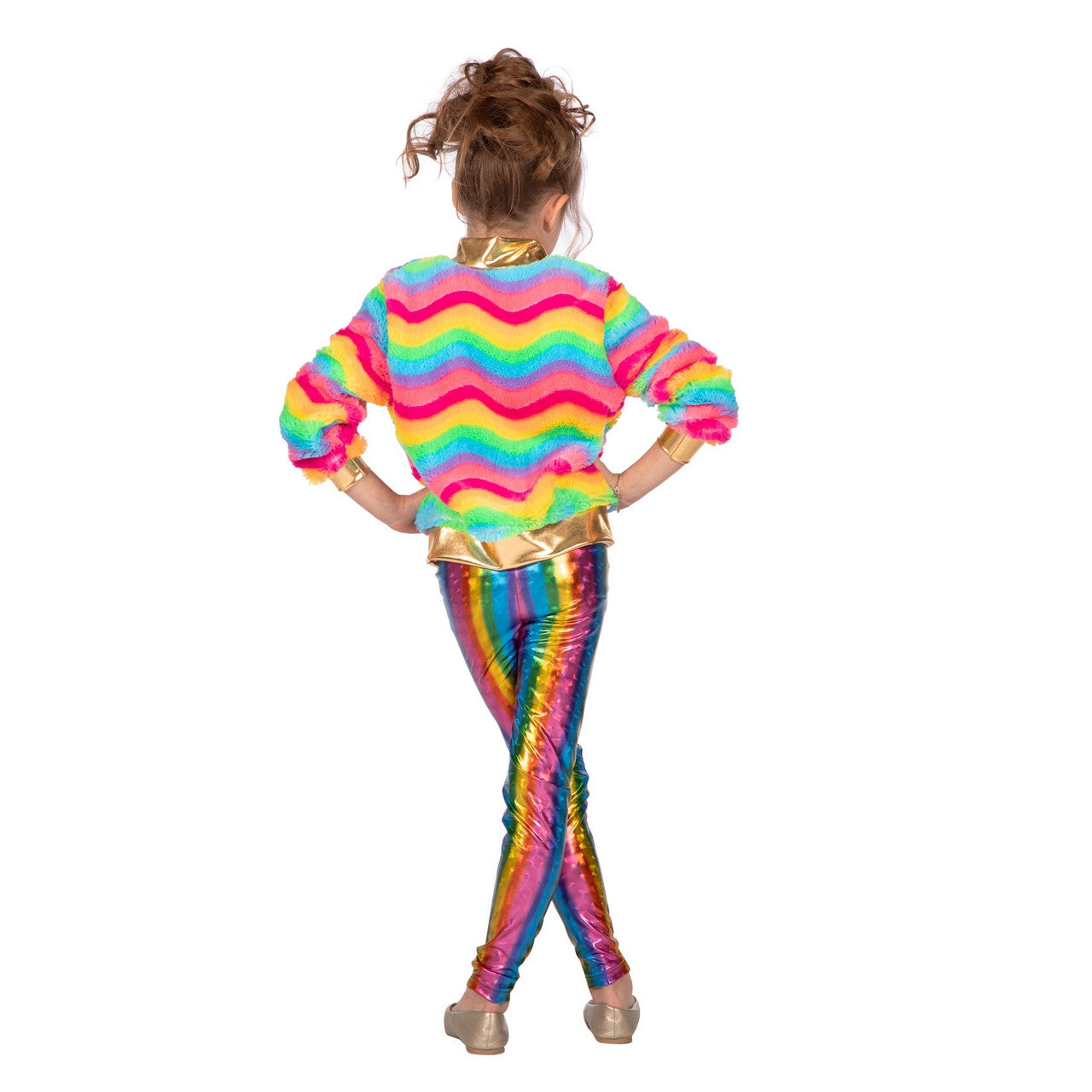 Op deze afbeelding zie je een Kostuums, van het merk Wilbers. Regenboog Straal Jasje Meisje
