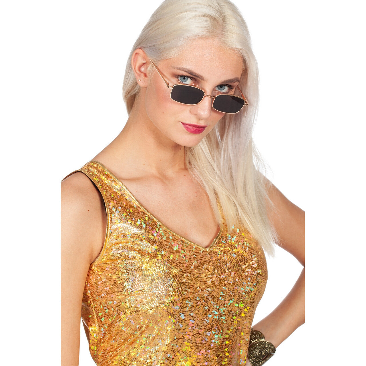 Op deze afbeelding zie je een Kostuums, van het merk Wilbers. Golden Bling Is The Thing Vrouw Kostuum