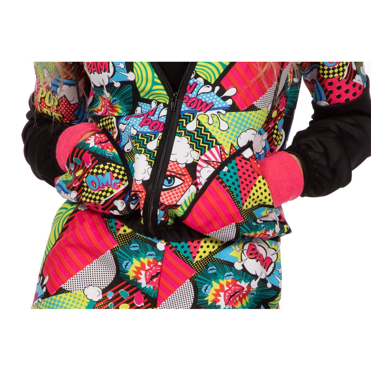 Op deze afbeelding zie je een Kostuums, van het merk Wilbers. Trainingspak Strip Pop Art Kostuum